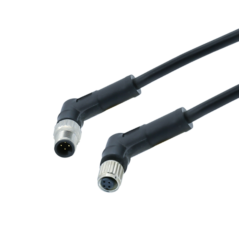 IP67 Waterproof Circular Connector Female Molding M5 M8 M12 Black Cable