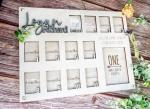 Baby Birth Milestone Block Set One Year Monthly Photo Wooden Frame Newborn Age