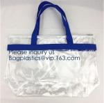 Wholesale vinyl tote bag Women Fashion Red Heart Transparent Beach Shopping