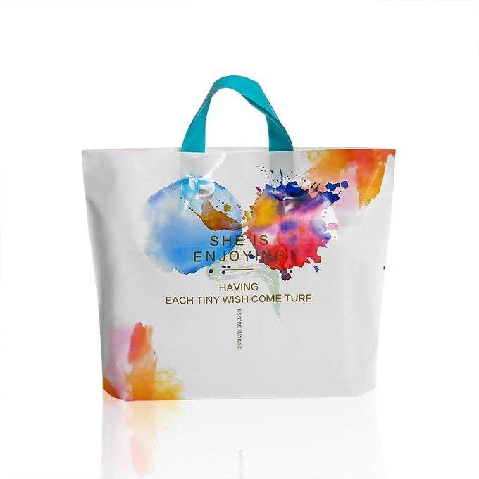 HDPE LDPE Film Shopping Mall Black Plastic Tote Bag