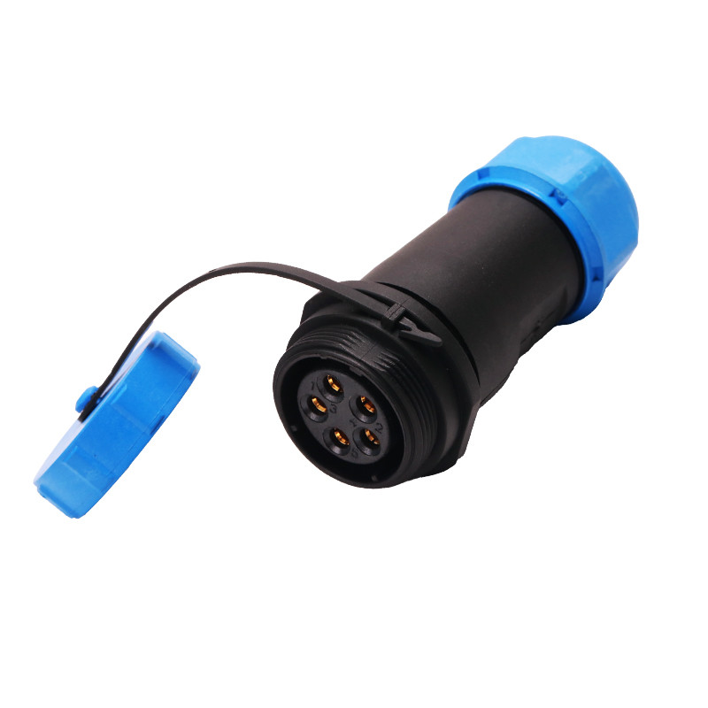 PA66 Circular In Line 5 Pin Female Connector SP21 IEC Standard
