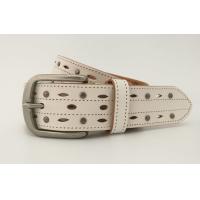 Buy cheap Anti Silver Buckle Mens White Leather Belt , White Studded Belt 3.7cm Width product