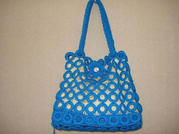 Buy cheap Bag Crochet Blue women fashion bag tote purse handbag from wholesalers