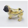Buy cheap gold plated dog with crystal charm animail trinket boxes wholesale from wholesalers