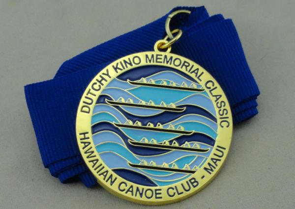 Buy cheap Hawaiian Canoe Club Ribbon 3d Medal by Zinc Alloy Die Casting With Gold Plating from wholesalers