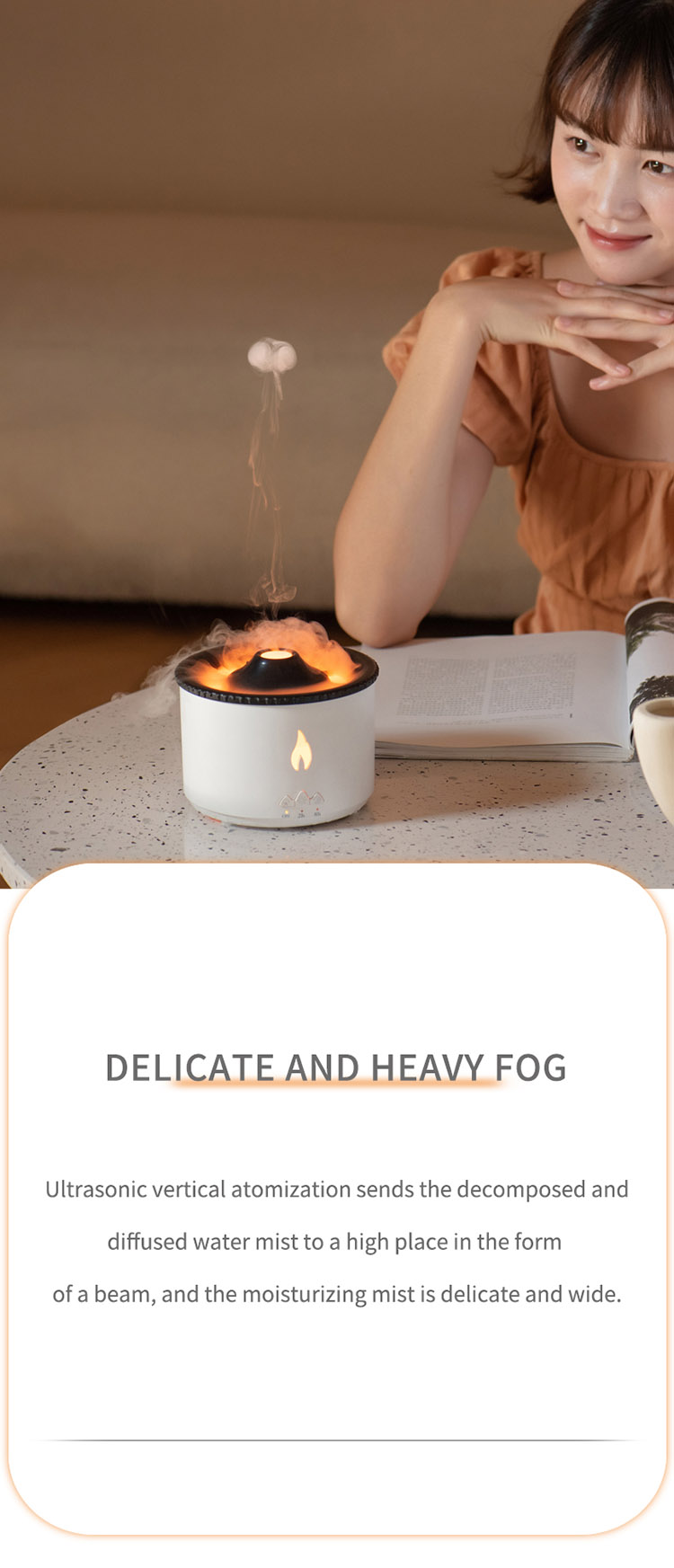 Newest Luxury Volcanic Flame Aroma Diffuser Oil Aroma 360 Diffuser Ultrasonic Scent Machine 3d Fire Flame Aroma Diffuser