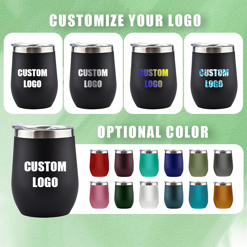 12oz Insulated Wine Tumbler With Lid Double Wall Vacuum Stainless Steel Glass Coffee Mug Insulated Tumbler Cup For Champaign Cocktail Beer