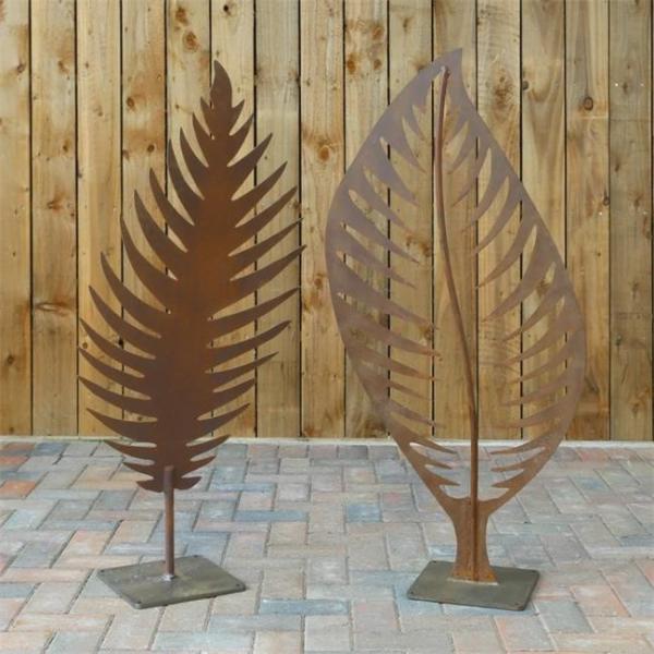Buy cheap Corten Steel Rusty Metal Garden Ornaments Sculpture Leaf Shape from wholesalers