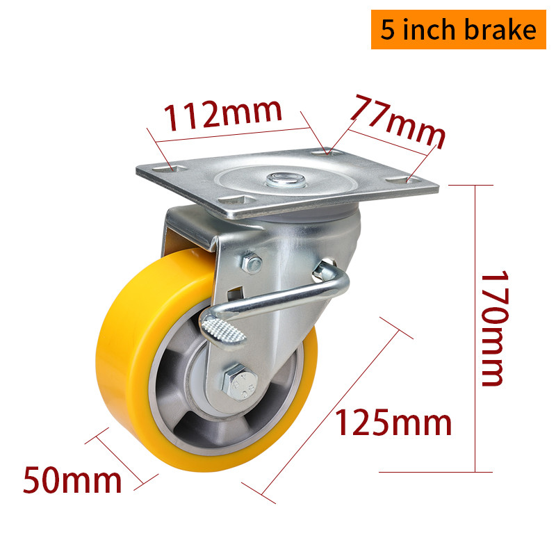 5 Inch Swivel Caster Wheels Heavy Duty Castors 125mm 775-86A