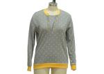 Cute Elbow Star Patch Casual Ladies Wear Cotton Winter Pajamas Big Eyelet At