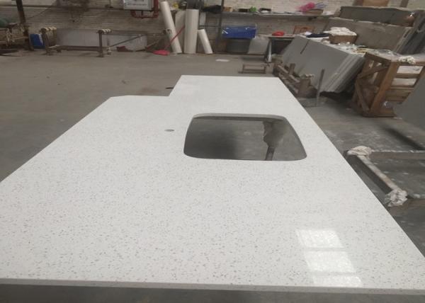 Buy cheap Square Quartz Bathroom Worktops With Stainless Steel Sink Undermounted from wholesalers