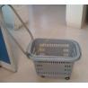 Buy cheap Grey Flip Handles Grocery Basket With Wheels / Stores Small Shopping Trolleys On Wheels from wholesalers