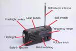ABS Sos Alarm Emergency Solar Hand Crank Radio 2000mah Battery Capacity
