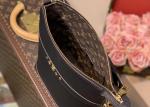 Small Genunie Black Printing Linning 25cm Cowhide Bucket Bag Handhold