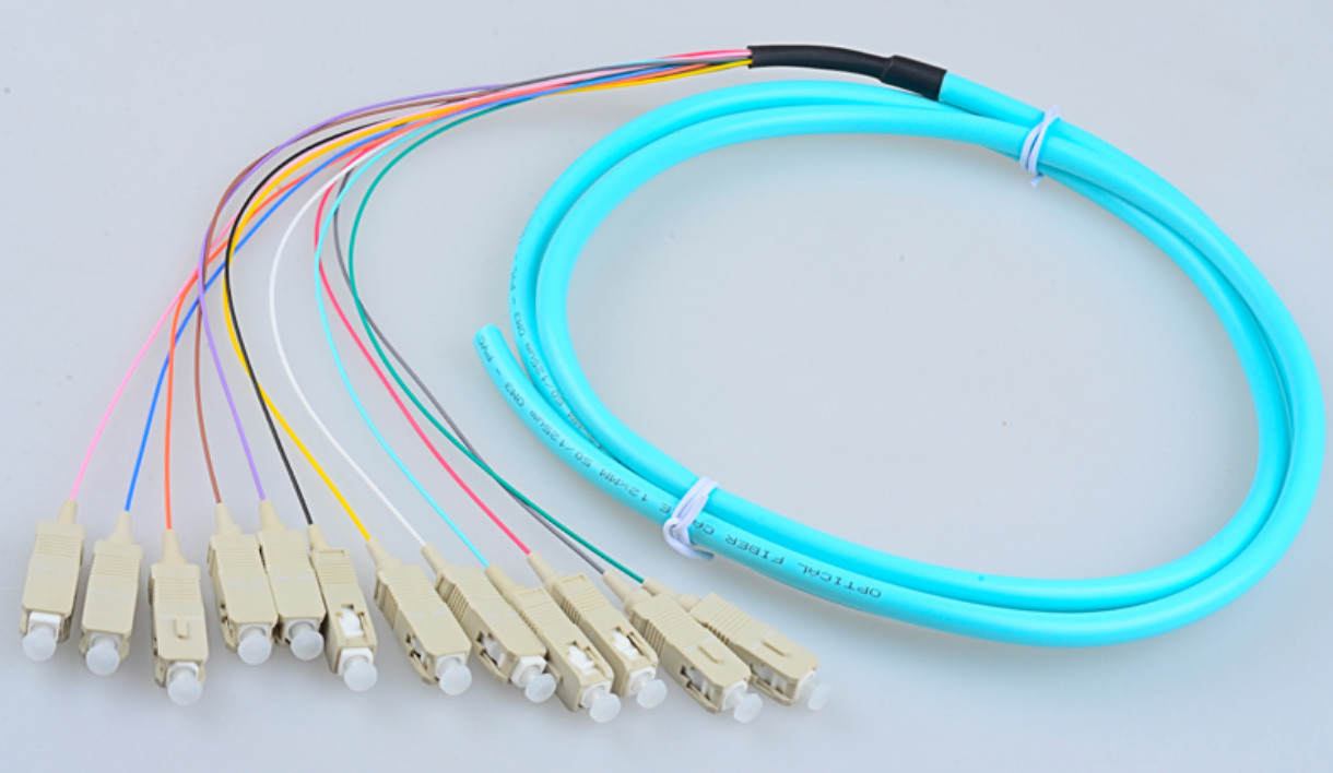 OM3 Fiber Optic Conector Pigtail Patch Cord Fanout 50/125 3m SC Type