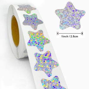 Wholesale 100 Microns Full Color 2.5CM Glitter Sparkle Star Metallic Label Stickers from china suppliers