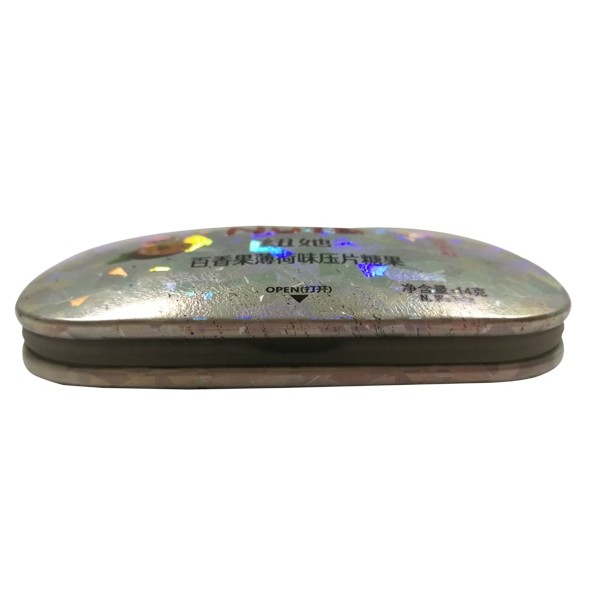 Mini Food Grade Oval Candy Tin Container Mint Tins Bulk With Inner Plastic Compartment
