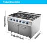 Buy cheap 150KG Stainless Steel Gas 6 Range Stove Oven for Commercial Hotel Equipment Hotel Lobby Equipment from wholesalers