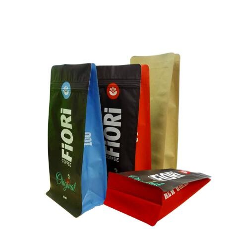 Custom Printed Food Packaging Zipper Flat Bottom Side Gusset Stand Up Free Sample Food Pouches With Aluminium Lining