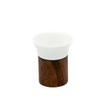 Home Art Crafts Perfume Bottle Lid Wooden Ceramic Cup Base With Wooden Stand
