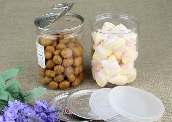 Buy cheap Airtight Clear PET Jar With Aluminum Easy Open Lid For Food / Snacks Packing from wholesalers
