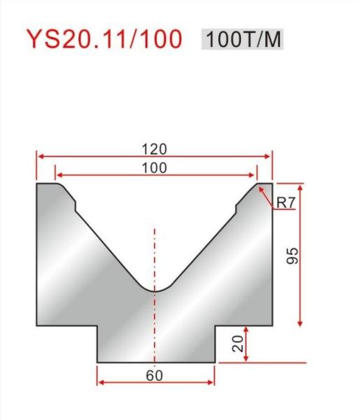 Buy cheap YS20.11/100 CNC Hydraulic Custom Brake Dies 88 Degree Single V Die from wholesalers
