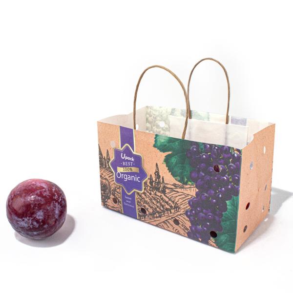 Buy cheap Logo Printed Kraft Food Paper Bag , Paper Twist Handle Bags For Fruit from wholesalers