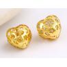 Buy cheap wholesale 24K Gold plated fashion jewelry, heart shaped stud earrings for women from wholesalers