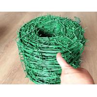 Buy cheap 12x14 Green PVC Coated Barb Wire Roll Concertina Wire Mesh High Strength product