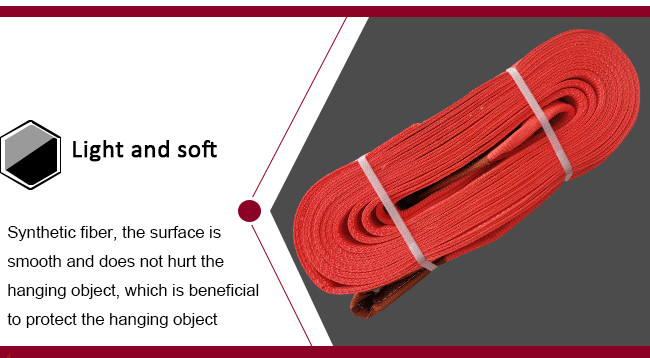 Red Color Flat Polyester Woven Webbing Sling / Polyester Sling Belt TSWB05-7