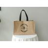 Buy cheap Daily Use Jute Packaging Bags , Printed Jute Bags With Black Webbing from wholesalers