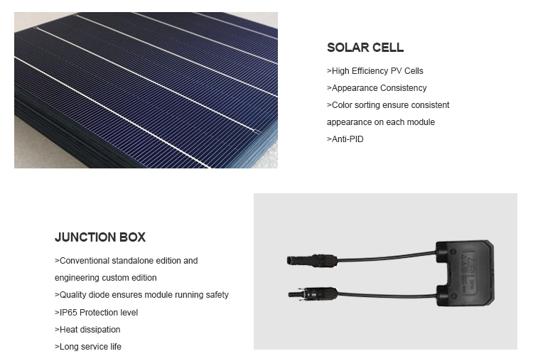 High Efficiency Black Mono celll 500W Solar Panel Digital Glass With CE RoHS Approved