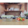 Buy cheap Two Pots Borosilicate Clear Glass Storage Jars , Glass Bowls With Lids from wholesalers