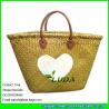 Buy cheap LUDA wholesale designer handbags hear shape printed seagrass tote straw bag from wholesalers