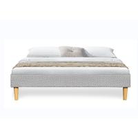Buy cheap Light Gray Linen Soft Upholstered Bed Frame Without Headboard product