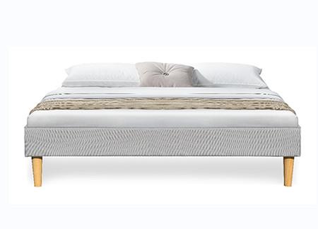 Buy cheap Light Gray Linen Soft Upholstered Bed Frame Without Headboard from wholesalers