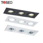 GU10 Square Recessed LED Downlights 3watt 5watt 6watt 7watt Three Head LED