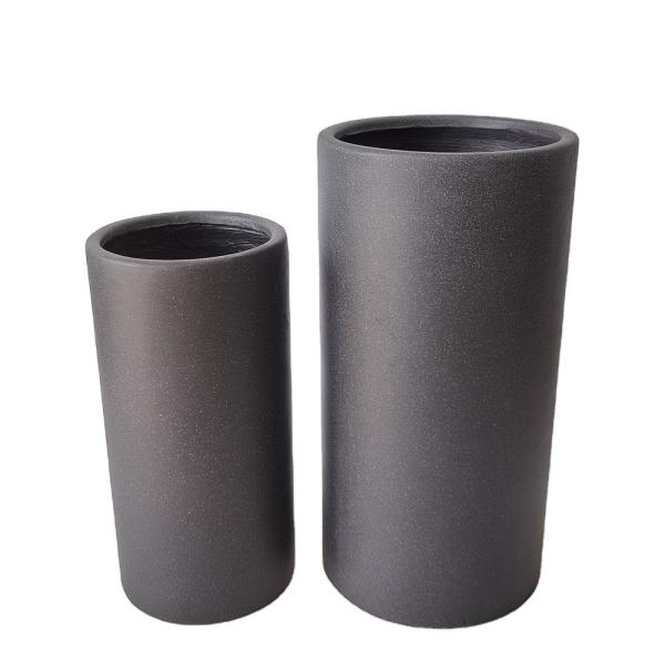 Buy cheap Lightweight Cylinder-shaped Fiber Stone Garden Pot Size 1 30*30*60cm Weight 2 12.15kg from wholesalers