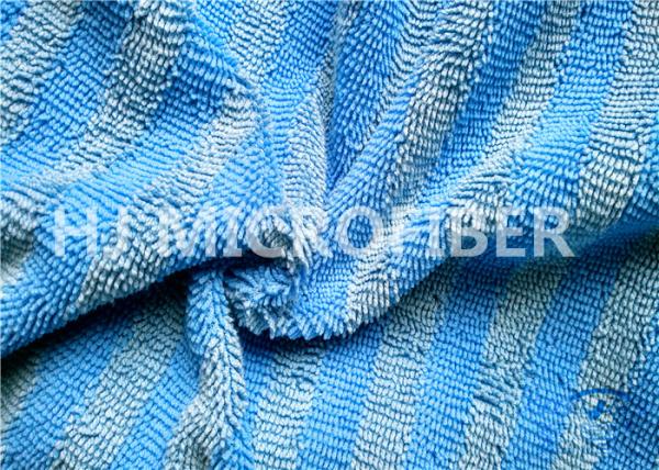 Buy cheap Warp Knitted Blue Microfiber Twisted Pile Fabric For Rag / Duster , Polyester Fabric from wholesalers