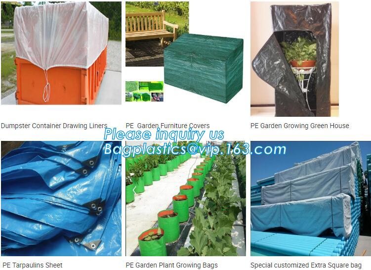 extra lagrge woven PE drawstring dumpster container liner for garbage truck,40 yard polyethylene woven drawstring dumpst