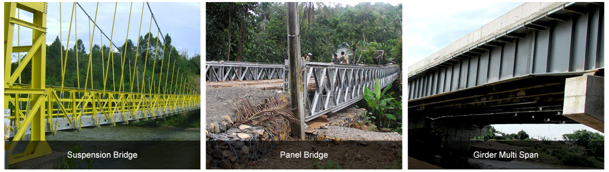 Steel Truss Frame Bridge Modular Prefab Portable HD200 With Total Length Of 15m-60m