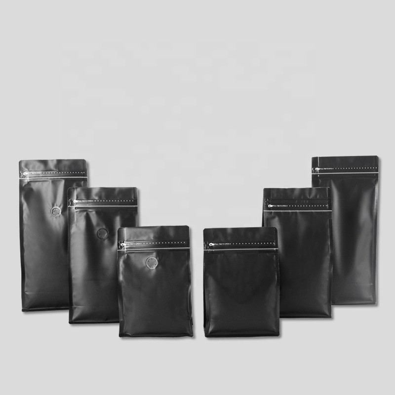 125g 250g 500g 1kg Colorful Aluminum Foil Flat Bottom Coffee Bean Plastic Bags With Valve