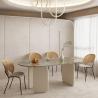 Buy cheap Ellipse Shape Contemporary Marble Dining Table 6mm Grey 160*85*75 from wholesalers