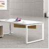 Buy cheap L Shape Executive Office Desks Sets White Single With Wooden Baffle from wholesalers