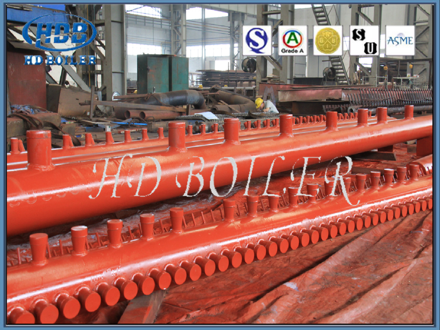 Industrial Steam Boiler Manifold Headers With Longitudinal Welded Pipe ASME Standard
