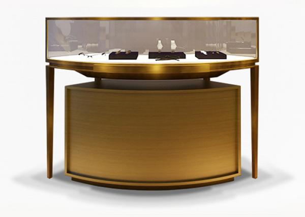 Buy cheap Luxury Veneer Stainless Steel Jewellery Shop Display Counters / Jewellery Display Cases from wholesalers