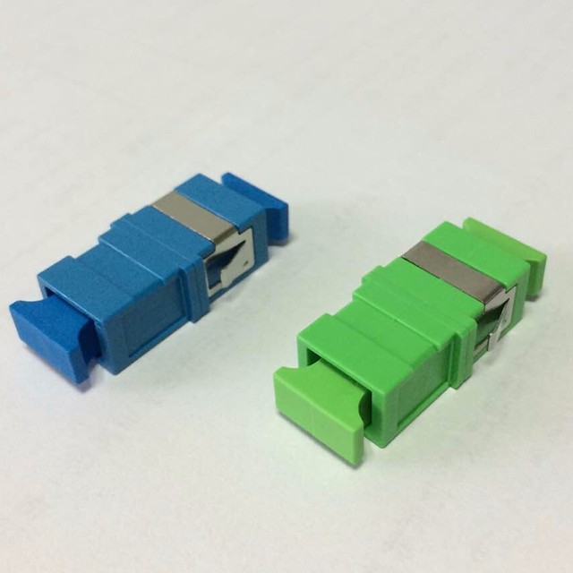 flangeless green SC/APC SM simplex fiber otical adapter