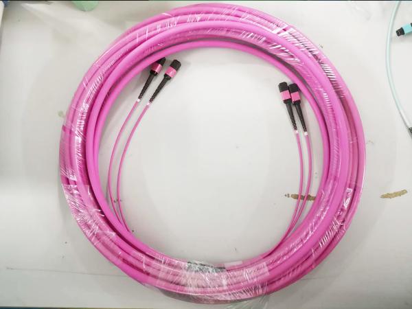 Buy cheap Fiber Trunk Cable 12F OM4 Violet MTP MPO Patch Cord Type B from wholesalers