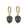 Buy cheap Personalized Rhinestone Huggie Earrings Enamel Alien Dangle Earrings from wholesalers