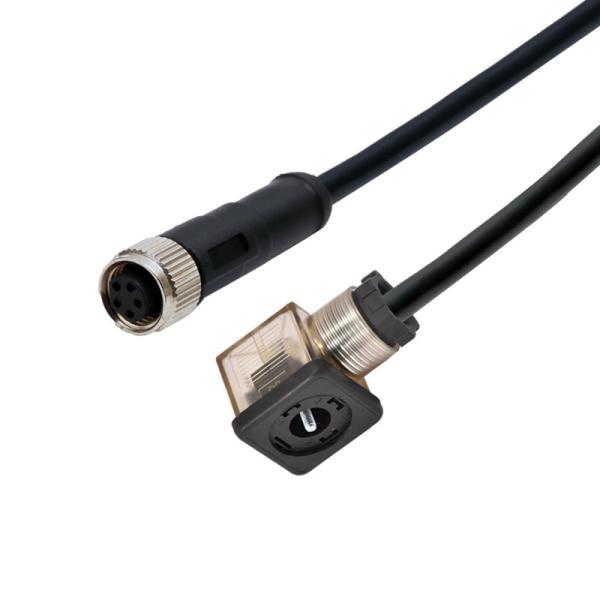 Rigoal Solenoid Valve Connector A Type 3+PE Plug M12 5 Pin Female Connector With